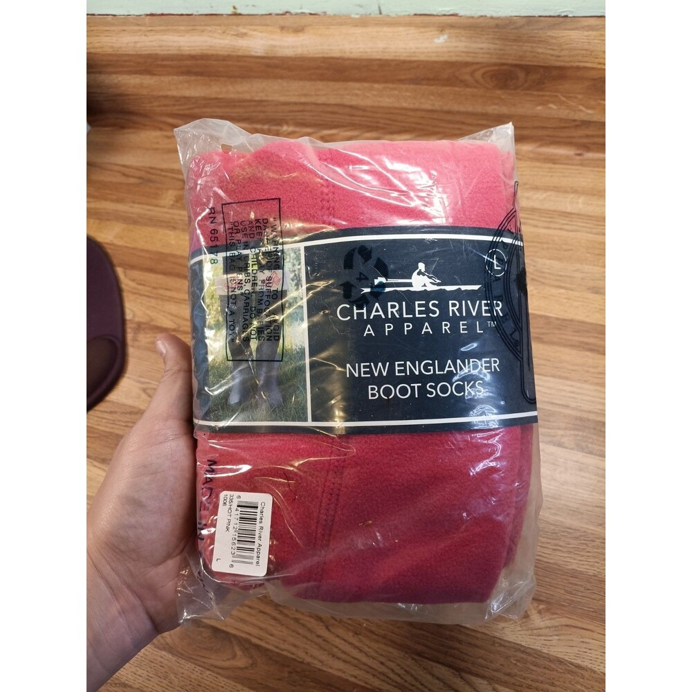 Charles River Apparel New Englander Fleece Boot Socks Size Large Pink